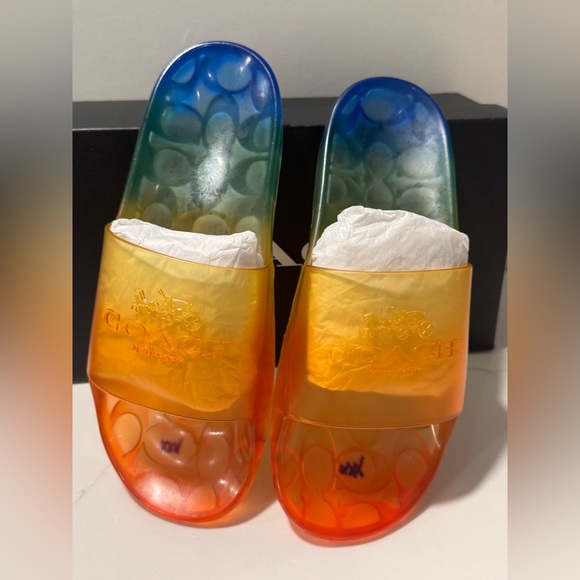 Coach Ulyssa Rainbow Jelly Slide Sandals - Picture 6 of 11